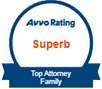 Avvo Rating Superb Top Attorney Family badge